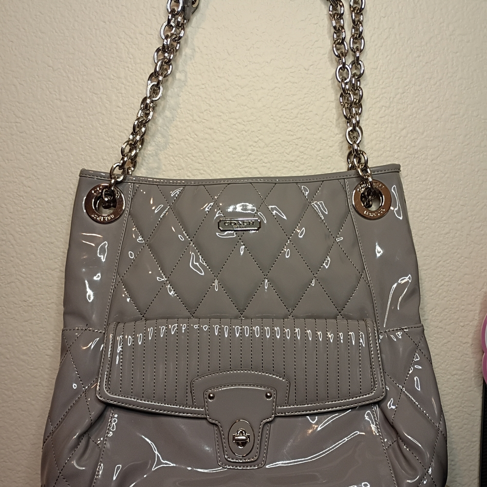 Coach Poppy Gray Quilted Women's Bag